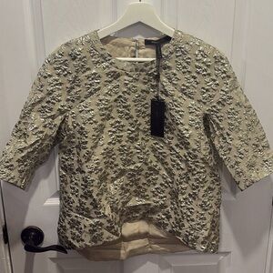 BCBGMaxAzria Cream Floral Blouse
